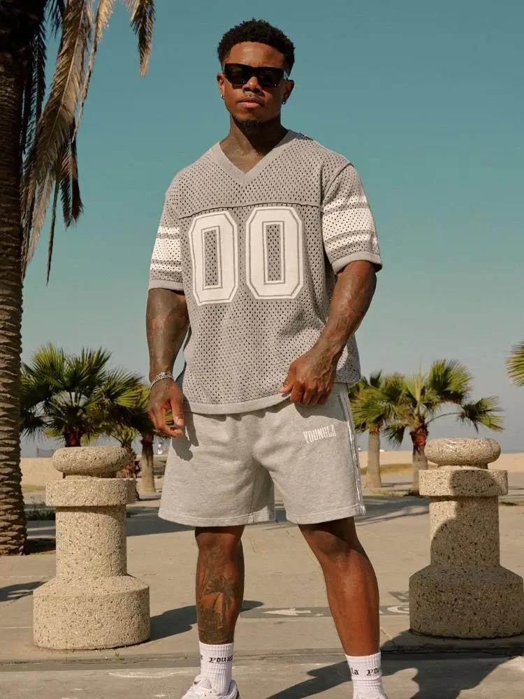 T-shirts hommes été nouveaux sport hommes T-shirts loisirs col en V mode vêtements amples et confort