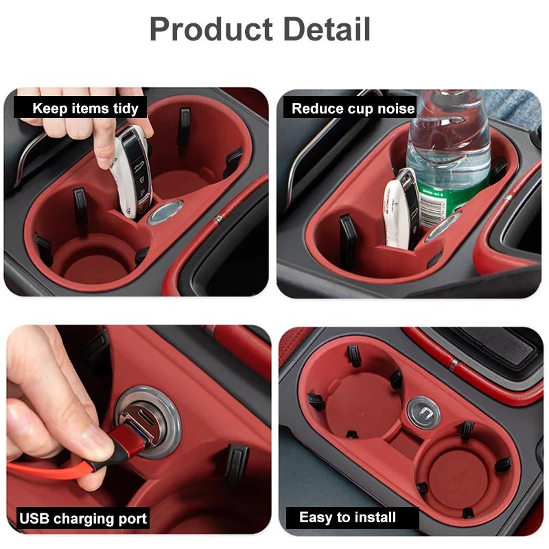 Porte-gobelet de voiture en Silicone pour Porsche Cayenne Macan, Console centrale, porte-bouteille, 
