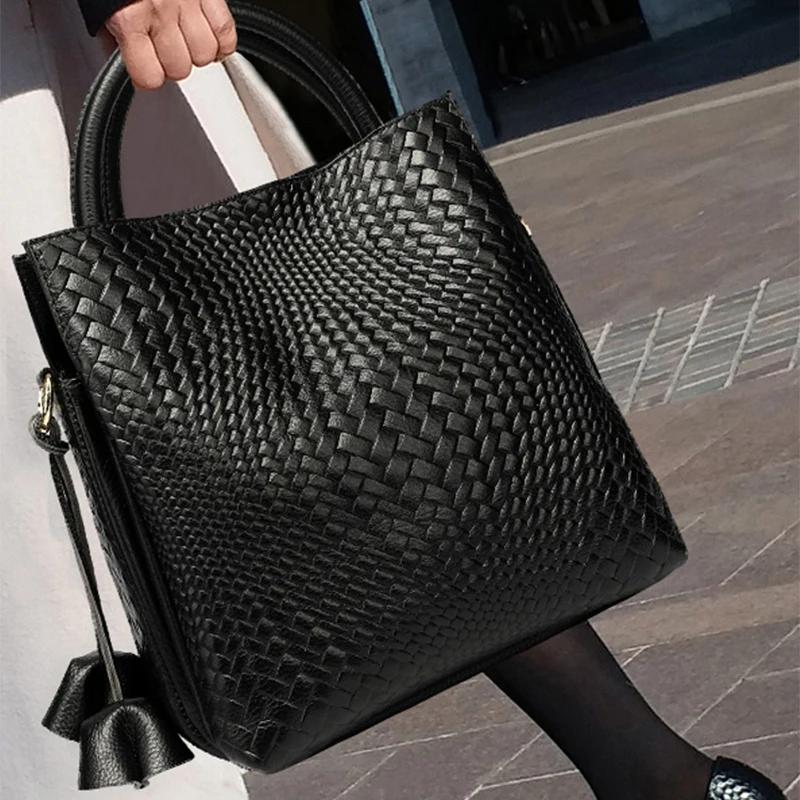 Sac à Main à Motif Tissé Noir pour Femme, Sacoche Décontractée, Polyvalente, Luxueuse, à la Mode