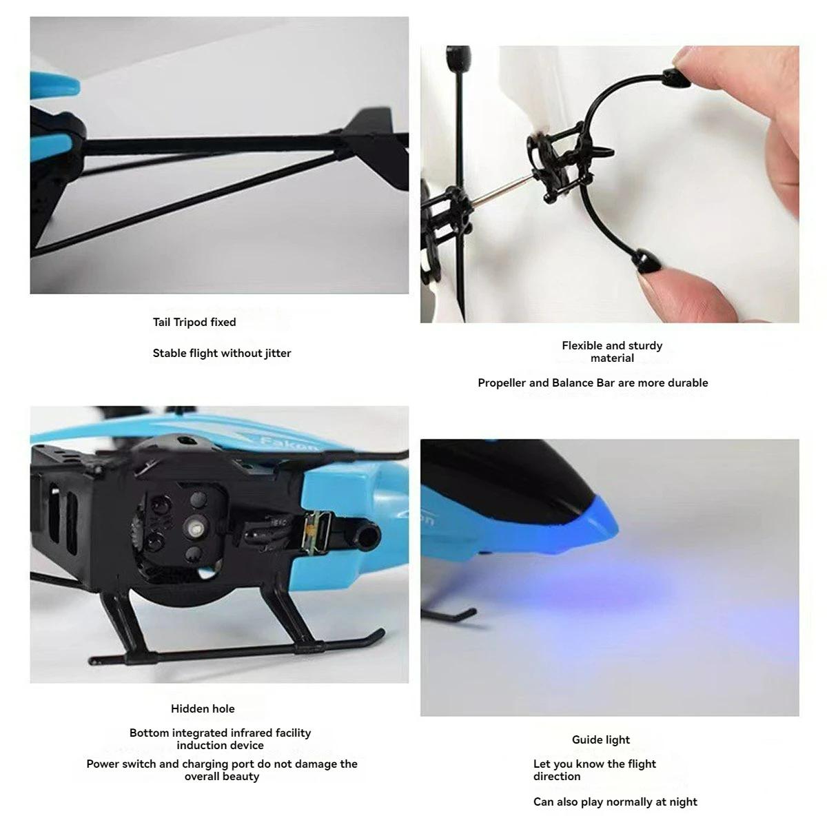 Mini hélicoptère télécommandé rechargeable, télécommande sans fil, induction infrarouge, modèle d'av