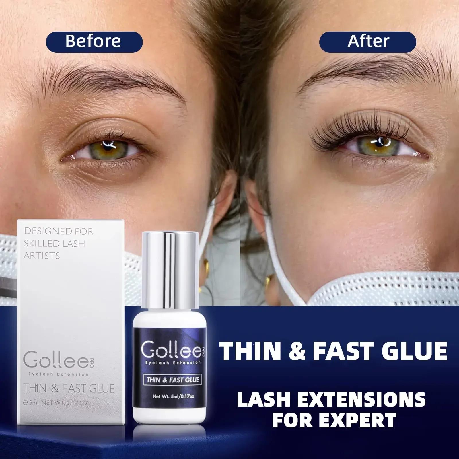 Gollee – colle à cils 1S, rétention du temps de séchage, 6 à 8 semaines, colle pour extensions de ci