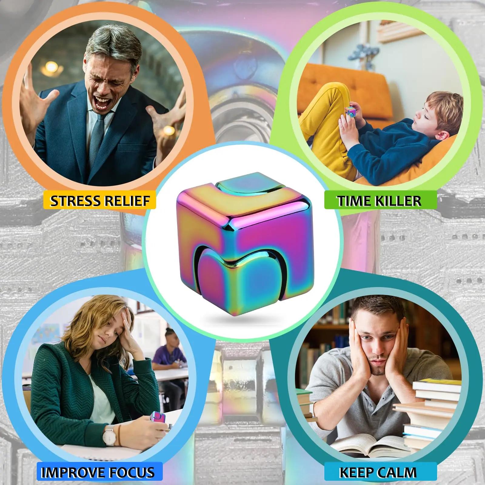 Alliage Cube Spinner doigt Gyroscope Fidget Anti-Stress jouets adulte bureau maison voyage Portable 