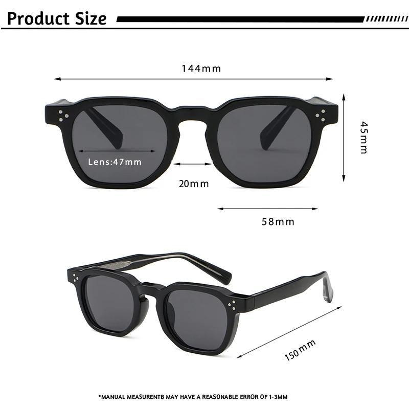 HBK-Lunettes de soleil carrées rétro pour hommes et femmes, lunettes de soleil punk, lunettes de pla
