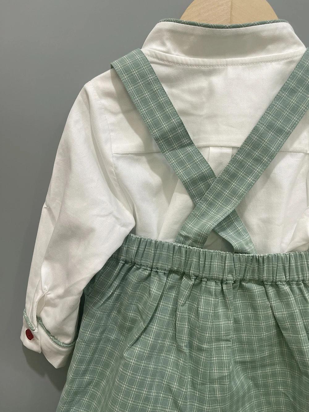 Vêtements Boutique d'automne pour enfants, ensemble manches longues, chemise blanche et pantalon à b