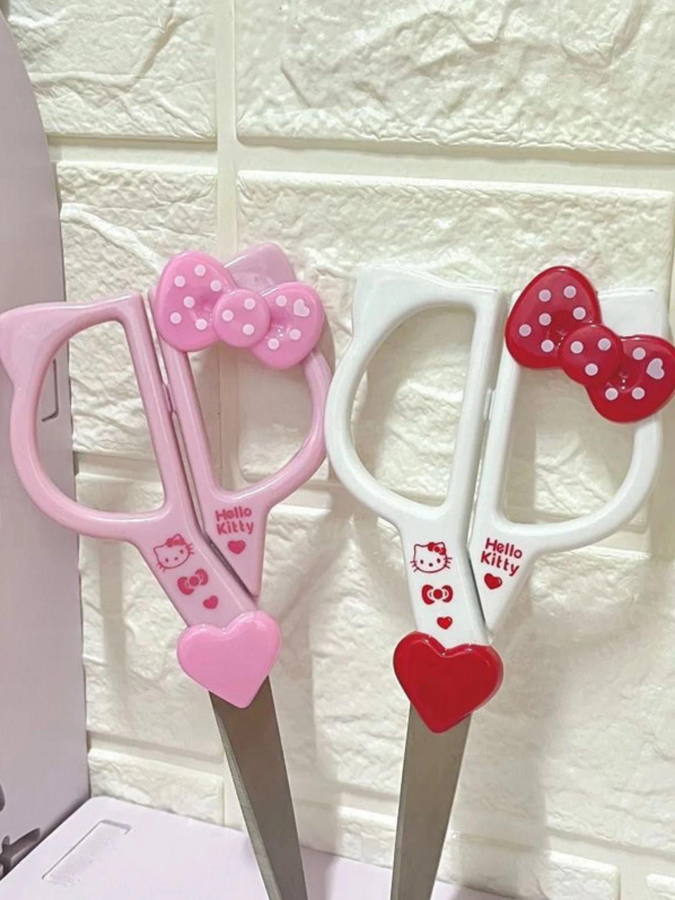 1pc Ciseaux en acier inoxydable Hello Kitty Kuromi, Papeterie mignonne, Ciseaux pour travaux manuels