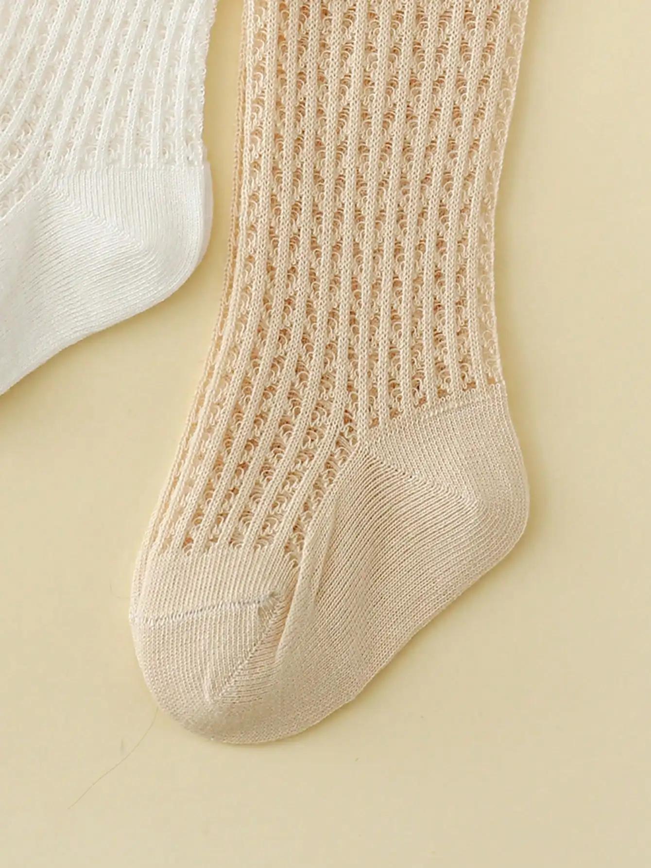 3 paires de chaussettes d'été pour bébés filles, avec nœuds, maille et dentelle, anti-moustiques, ch