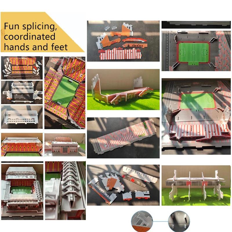 Puzzle en papier 3D, stade de terrain de Football, modèle assemblé, jouets éducatifs créatifs, brico