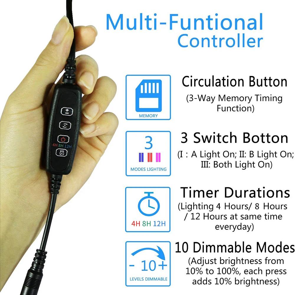 18-48CM LED lumières d'aquarium étanche lumière d'aquarium lampe Submersible à intensité variable av