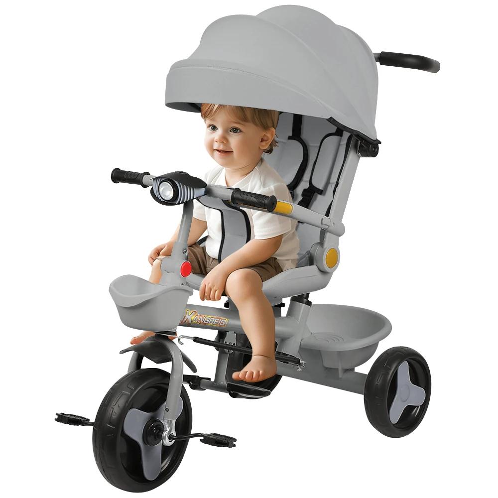 Tricycle multifonctionnel pour bébé - Pliable et portable - Siège respirant - Convient aux enfants d