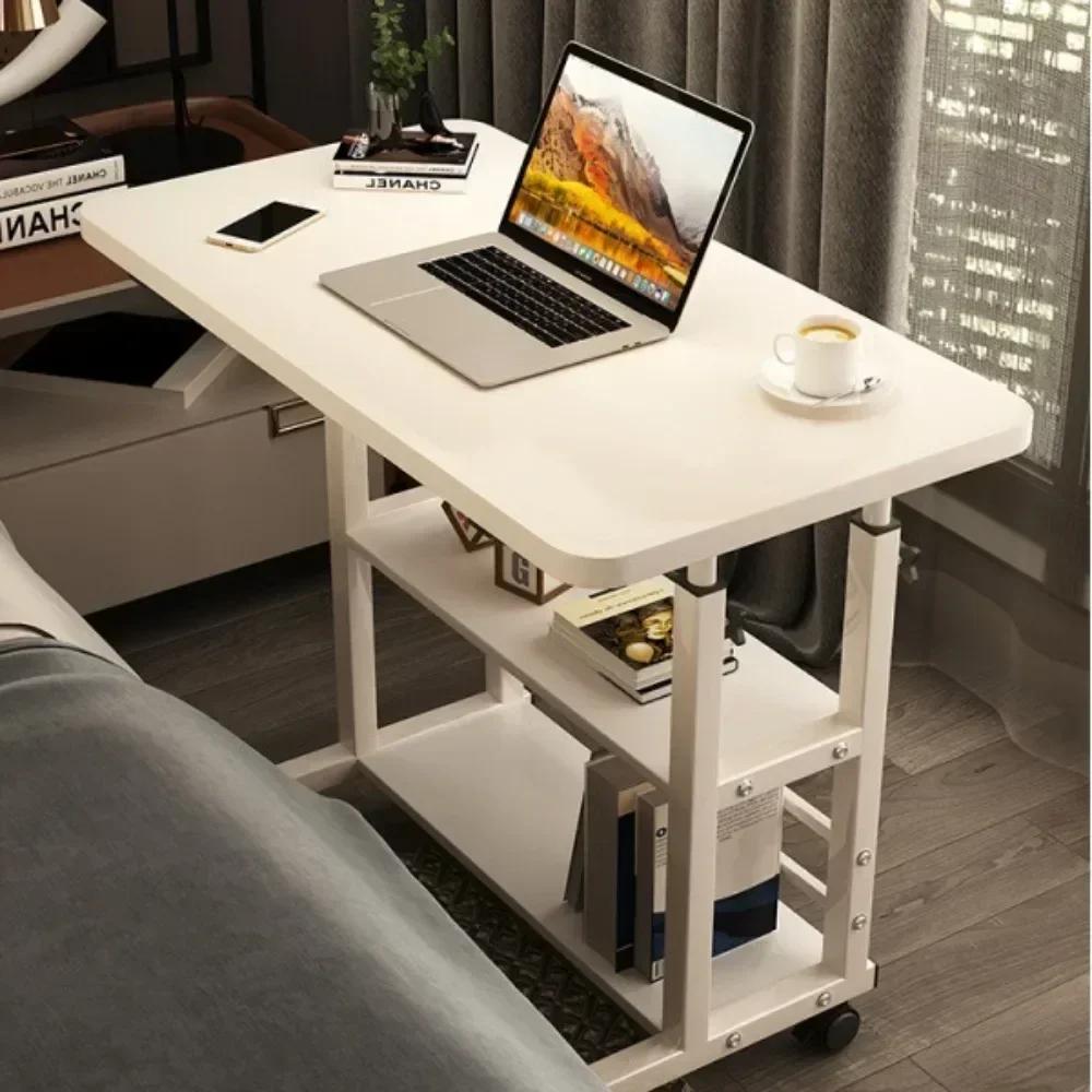 Bureau d'ordinateur Portable réglable Simple avec roulettes, Table de chevet mobile, ascenseur, bure