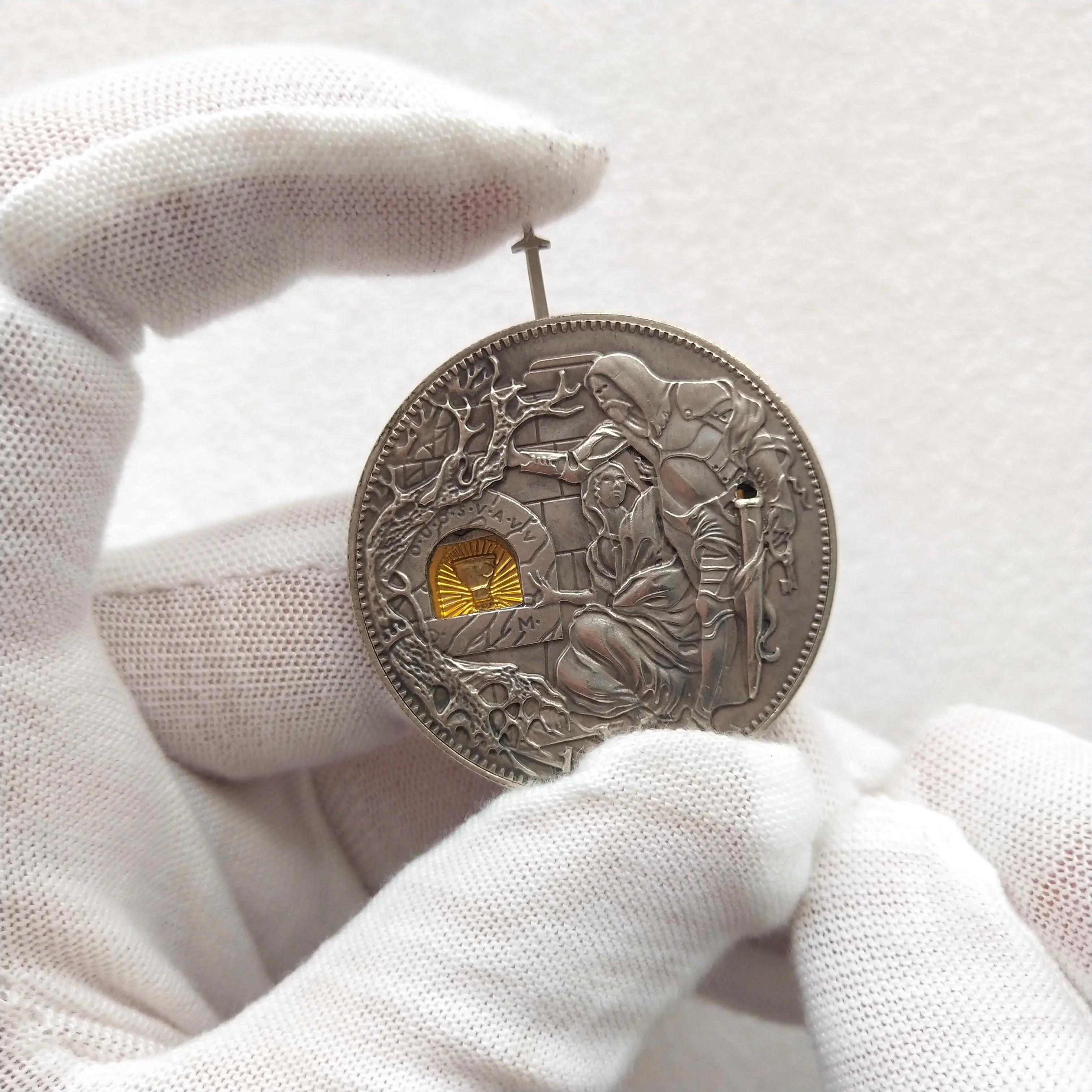 Mécanisme mobile fait à la main, Hobo du Sainte Graal, pièce de monnaie en Nickel, épée amovible err