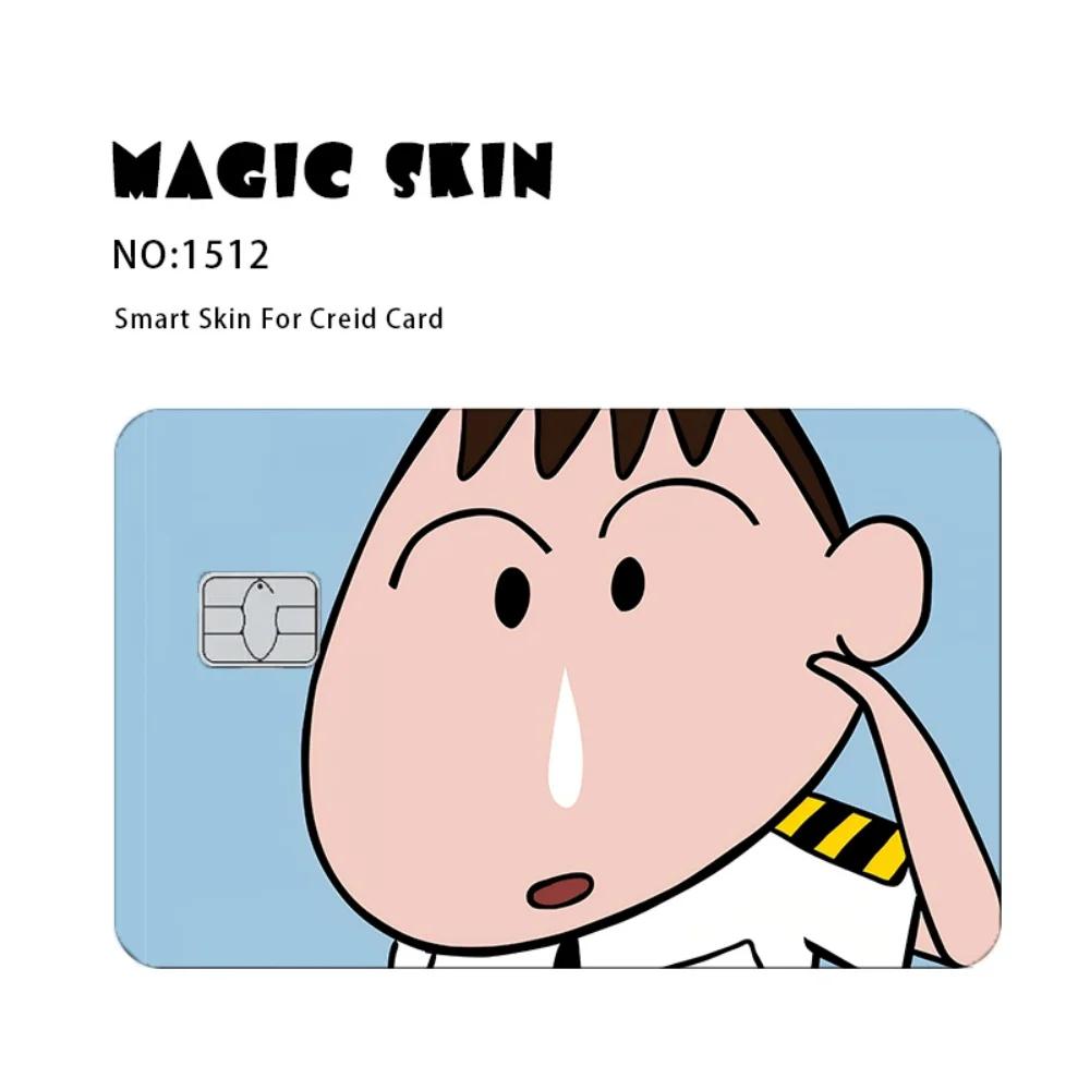 Crayon shin-chan carte de crédit peau mat autocollants pour carte bancaire carte d'identité carte de