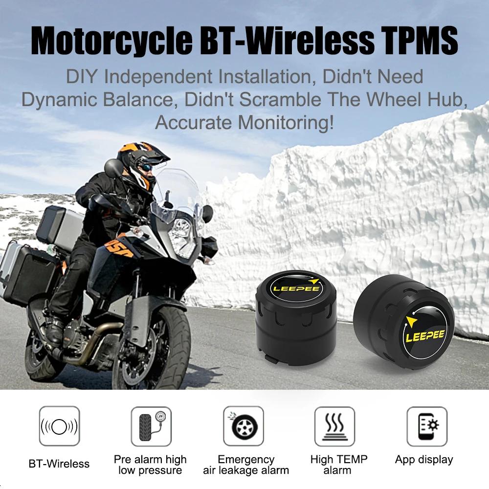 Moto TPMS 2 capteurs Bluetooth 4.0 5.0 système de surveillance de la pression des pneus Pit Bike tes