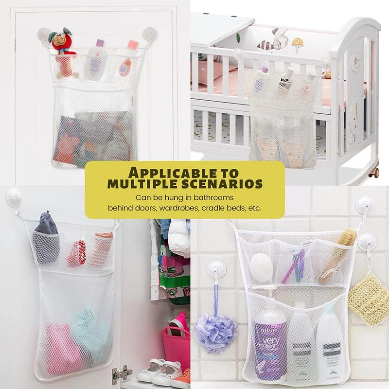Jouets de bain pour réception-cadeau pour bébé, maille de rangement blanche pour jouets pour enfants