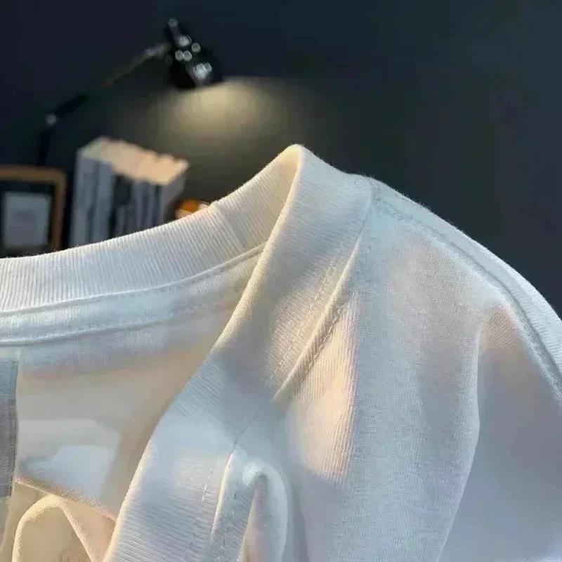 T-shirt de luxe 2026 pour homme, respirant, motif sportif imprimé, décontracté et tendance, manches 
