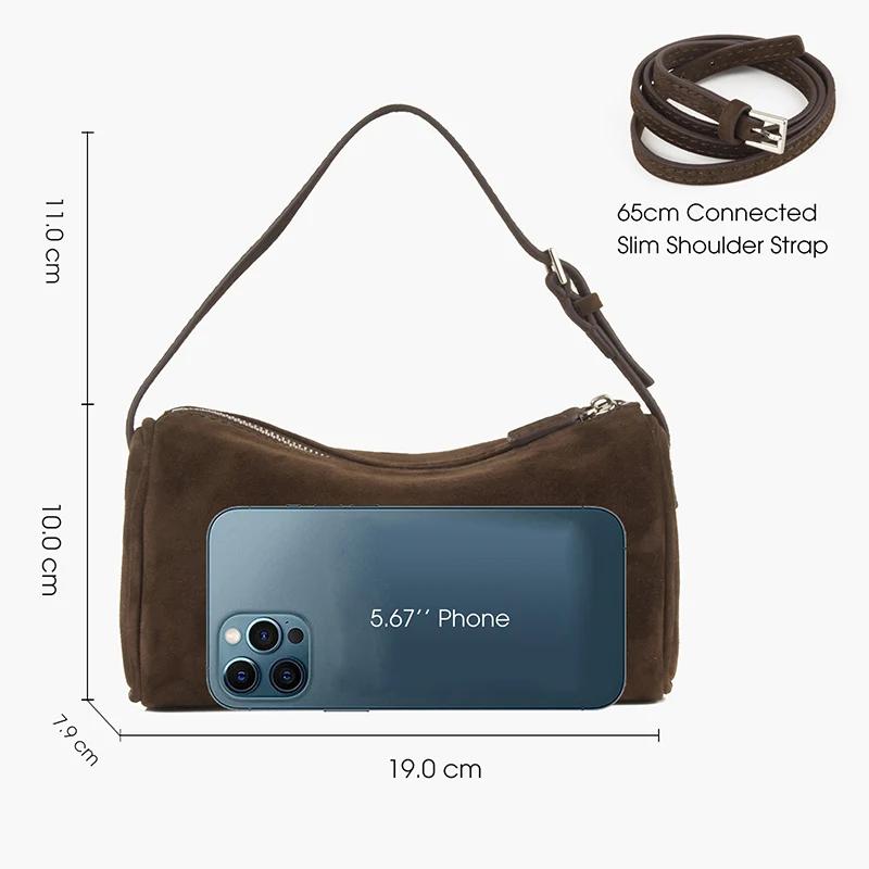 Donna-in – sac à main en daim de première couche pour femmes, en peau de mouton, en cuir véritable a
