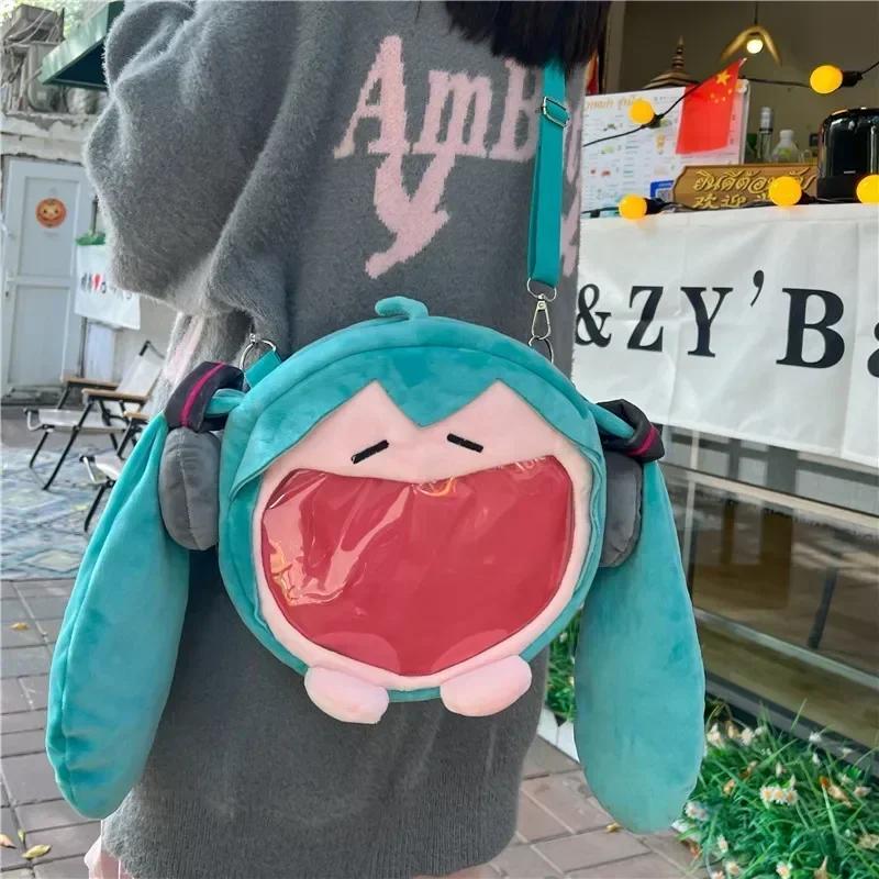 Sac à dos transparent en peluche Hatsune Miku version Q, figurine kawaii, modèle de poupée, jouet en