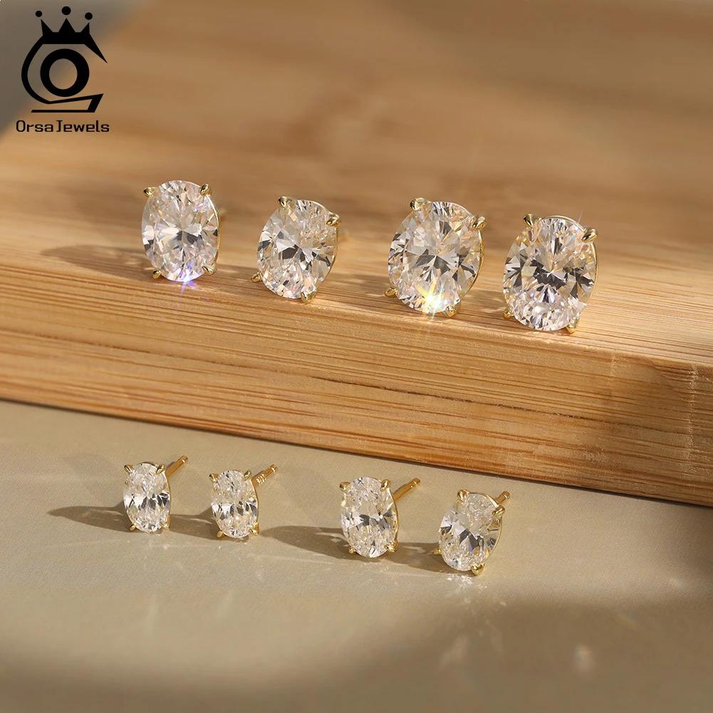ORSA JEWELS exquis 925 boucles d'oreilles en argent Sterling Zircon pour les femmes brillant 8A Prem