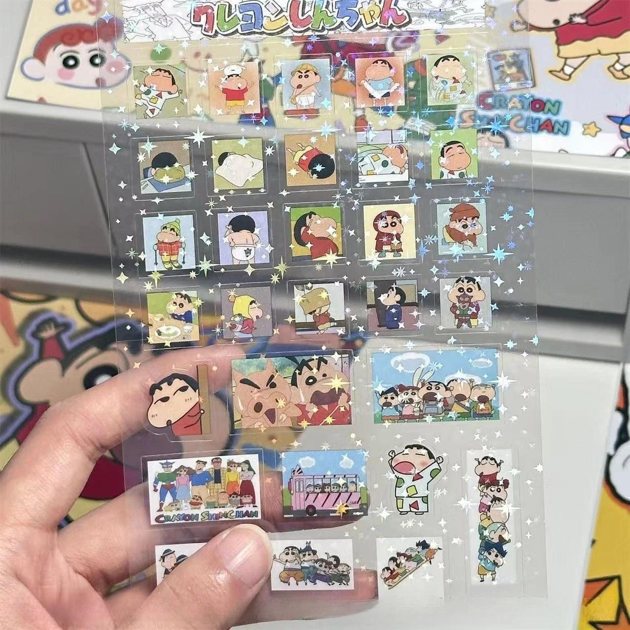 5 pièces Crayon Shin Chan Double Transparent coupe Membrane autocollant bricolage haute valeur main 