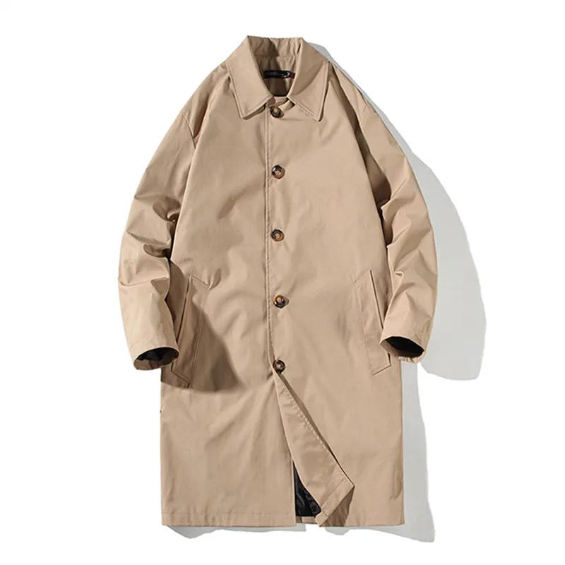 Trench décontracté à col rabattu pour homme, coupe-vent, surdimensionné, à la mode, nouvelle collect