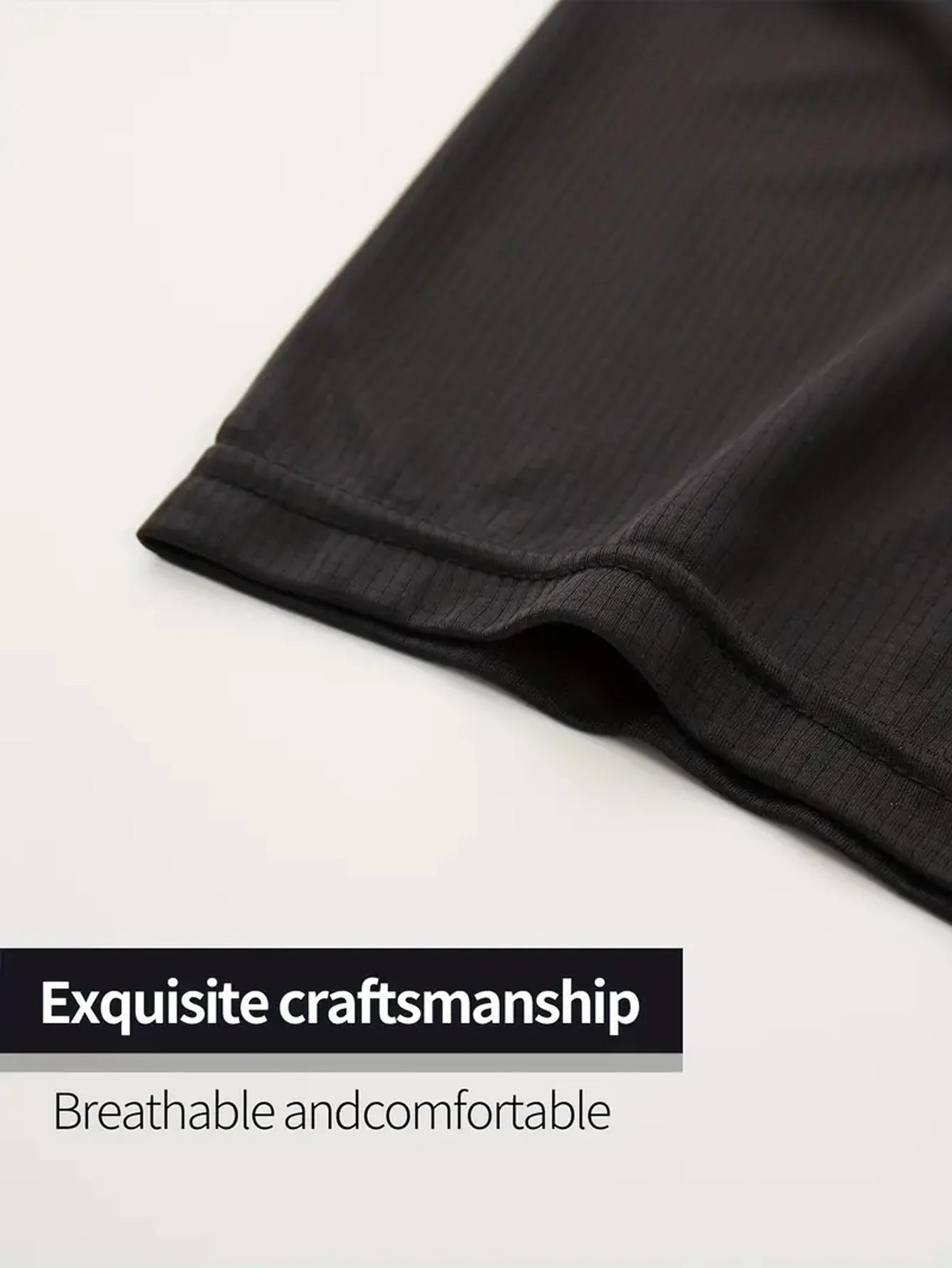 T-Shirt à Col Rond pour Homme, Noir Ultra observateur, vaccage Rapide, Respirant, Absorbant la Sueur
