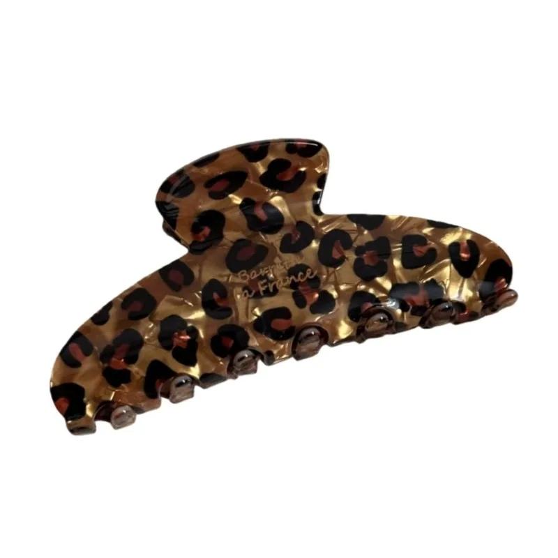 Pince à cheveux en acide acétique imprimé léopard, accessoires pour cheveux haut de gamme pour femme