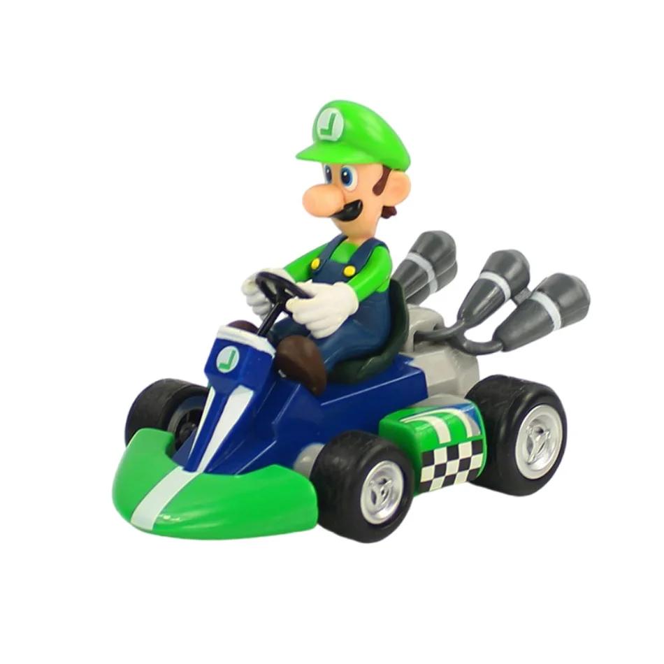Super Mary série Karting Mario Bros Luigi Yoshi âne Kong figurine jouets retirer voiture 12.5*8*9 cm