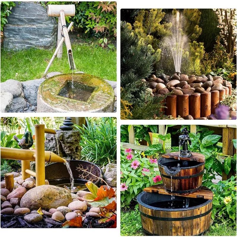 Fontaine solaire 2,5 W, conception divisée avec 6 fontaines et tuyaux d'eau de 4 pieds pour décorati