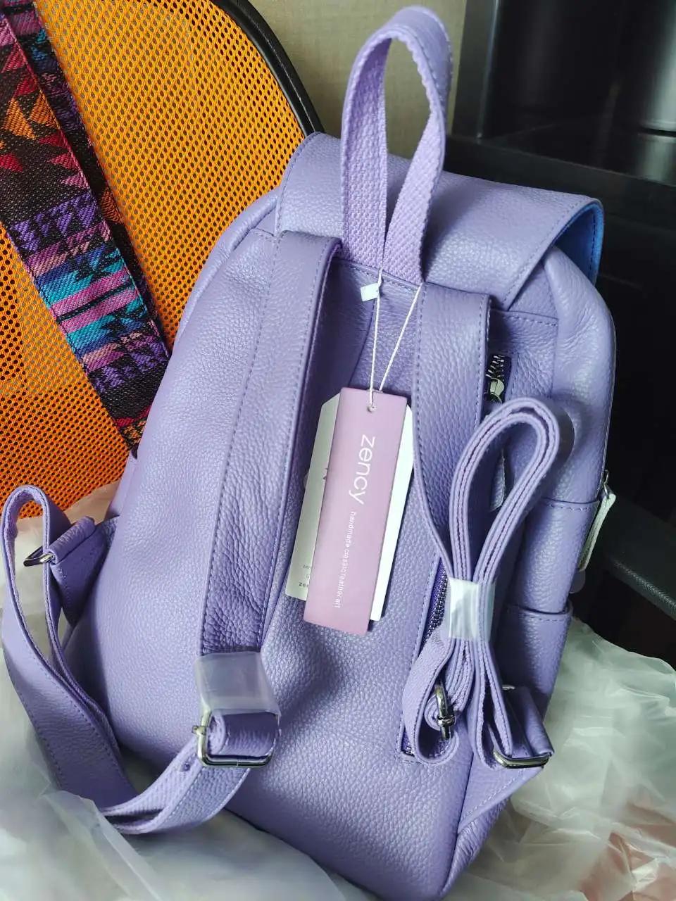 Zency Fashion – sac à dos en cuir violet de haute qualité pour femmes, avec de nombreux compartiment