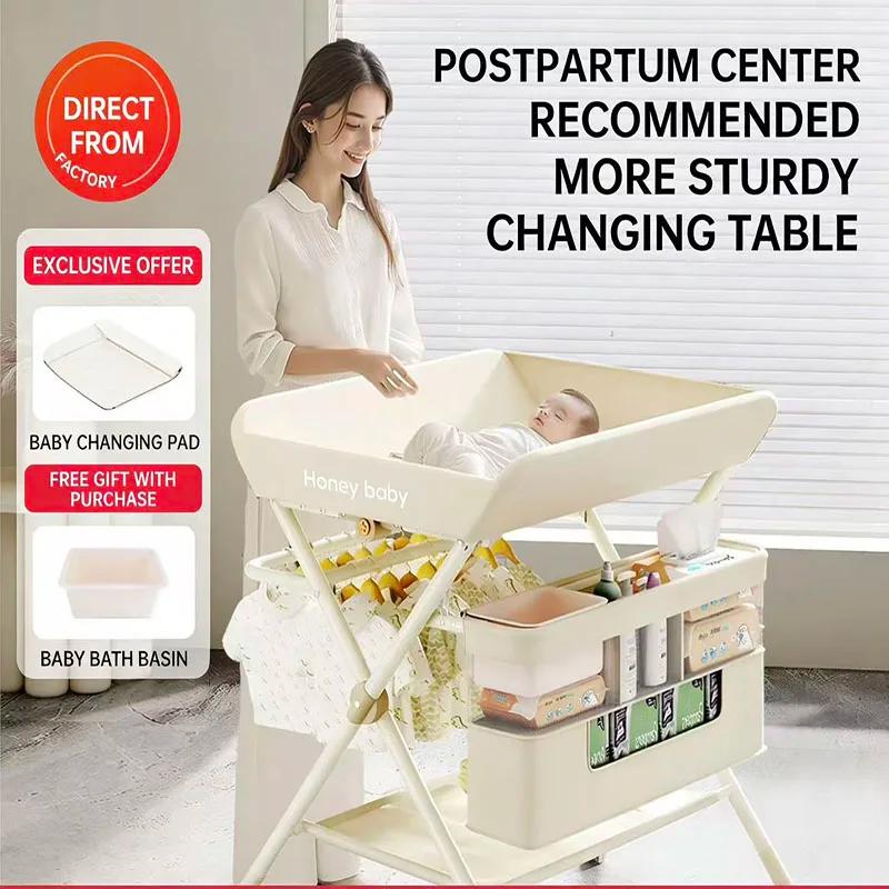 Table à langer pour bébé, station de soins pour nouveau-né, table à langer pliable, table de massage