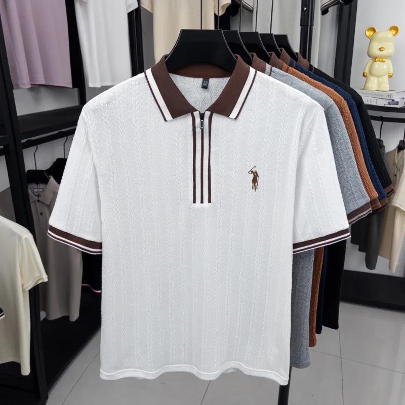Marque de luxe à manches courtes polo shirt hommes Flip Top Summer Fashion jacquard design Golf pone