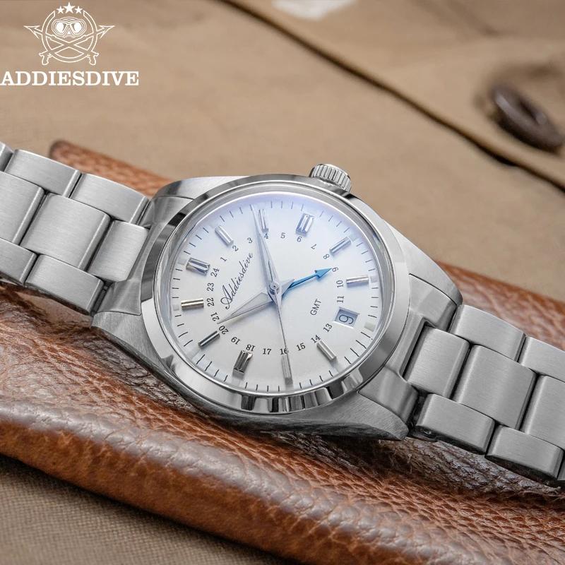 ADDIESDIVE 36mm montre analogique pour hommes GMT 515-24H montre BGW9 lumineux 100m étanche en acier