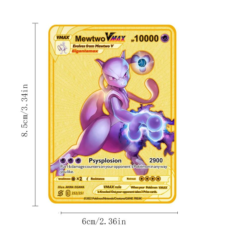 Nouvelle Carte Métallique Pokémon 2026 10000 Points Arceus Charizard Super Carte Dorée Anglaise Mewt