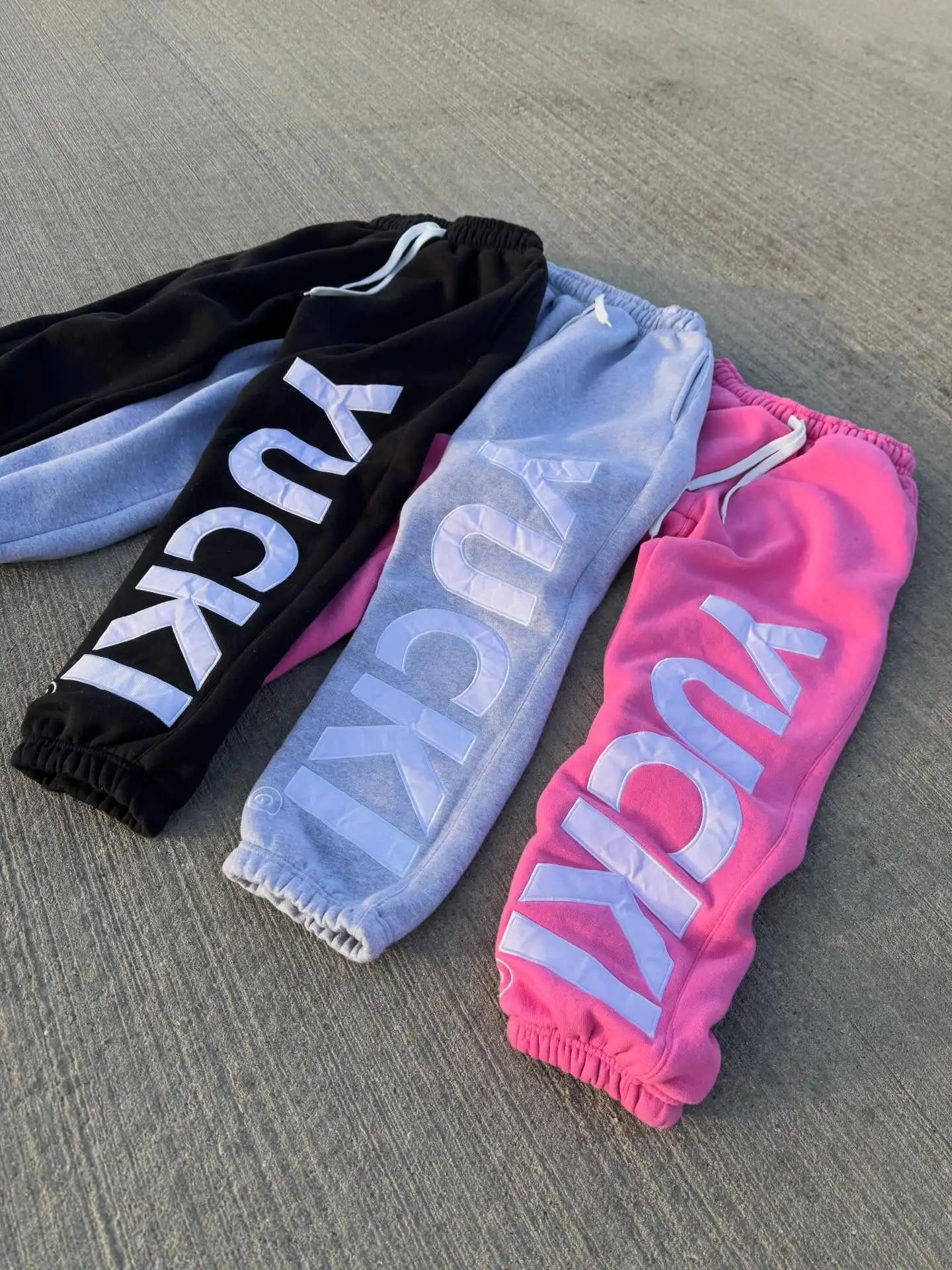 Ensemble de survêtement unisexe YUCKI pour couple, imprimé lettres, 2 pièces, sweat à capuche zippé 