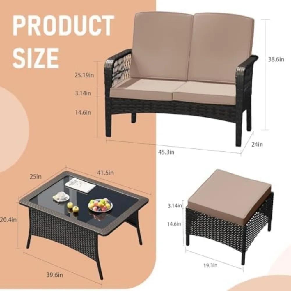 Ensemble de meubles de Patio, chaise d'extérieur en rotin, canapé en osier, ensembles de Conversatio