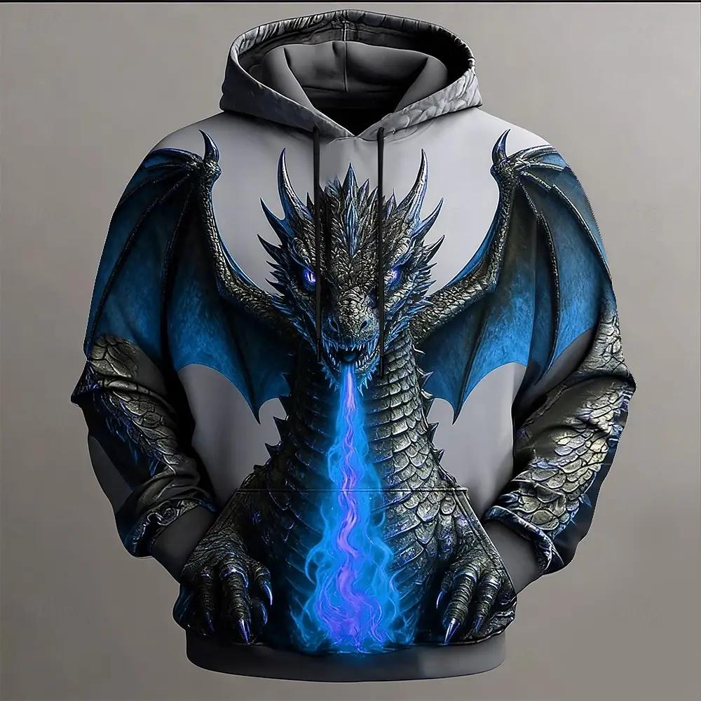 Sweat-shirt à capuche pour hommes, imprimé Dragon Clan Golden Dan, motif décontracté en Polyester, v