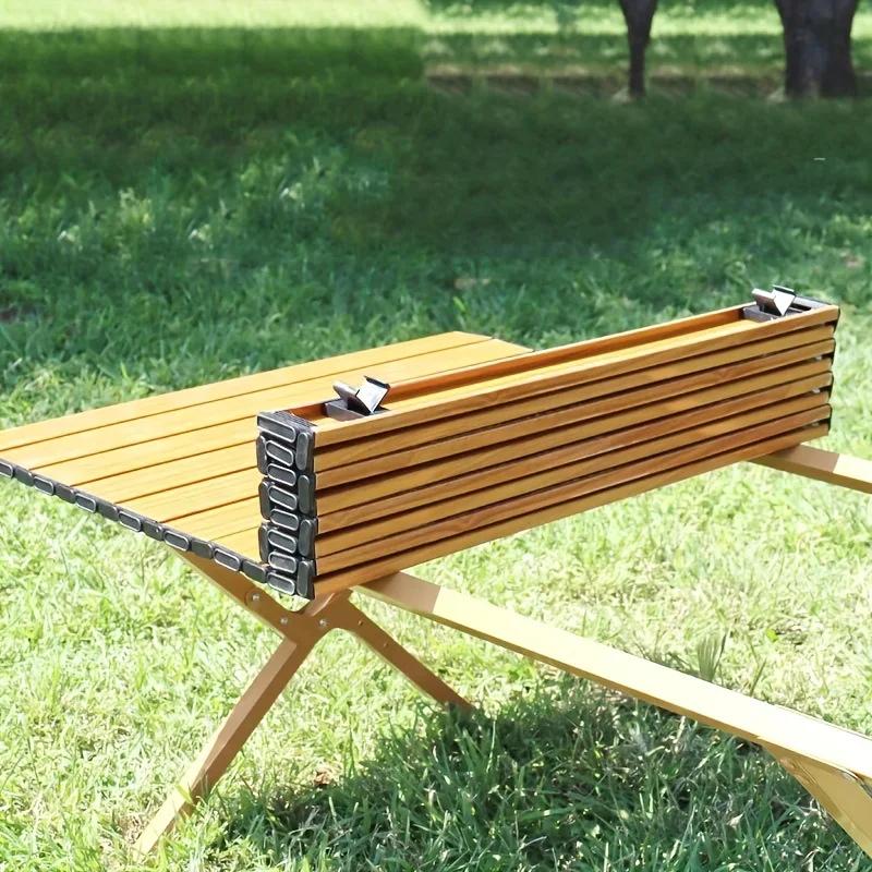 Table de pique-nique pliante, table de camping enroulable portable de 4 pieds, table en rouleau d'œu