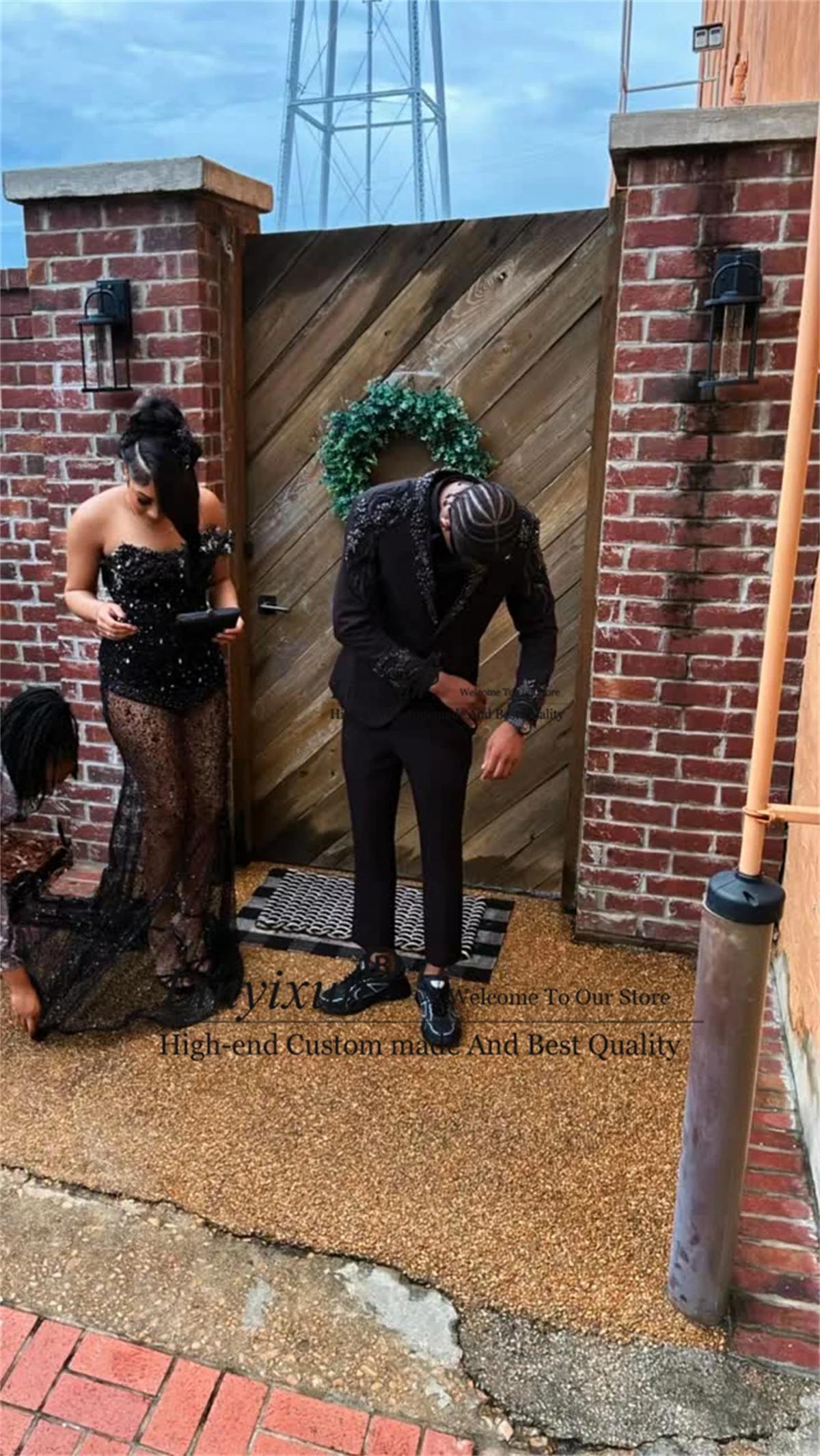Costume de Luxe pour Homme avec Appliques Diamantées, Ensemble 3 Pièces, Blazer de Soirée et de Bal,