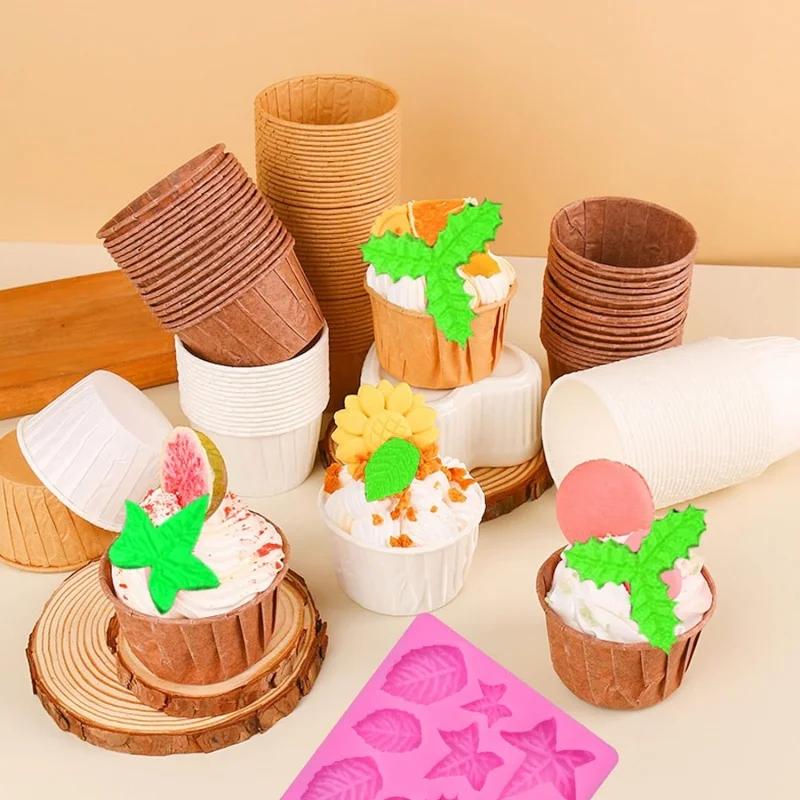 Moule en Silicone en forme de feuille de fleurs, pétales de Rose, décoration de cuisson de gâteaux, 