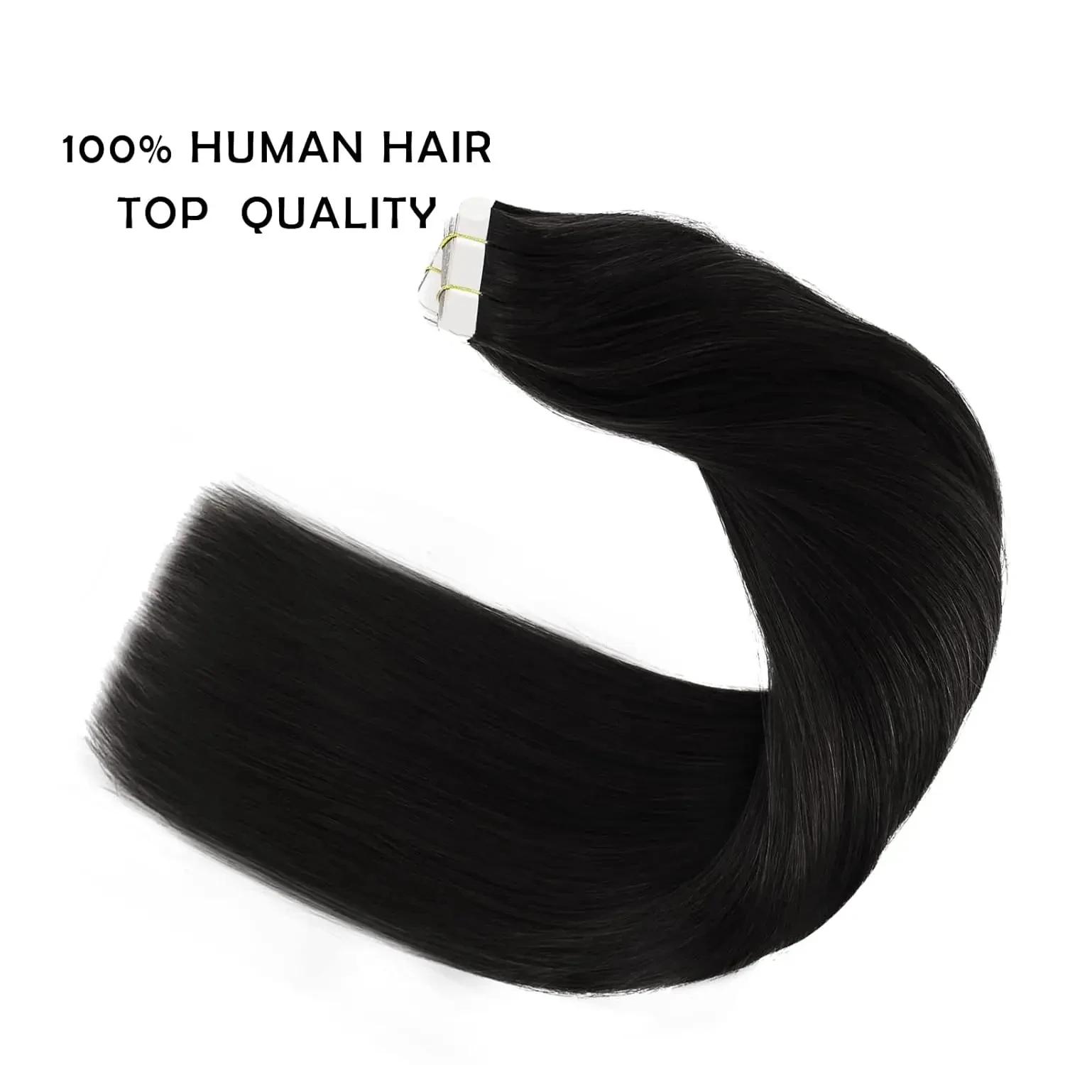 Bande droite dans les Extensions de cheveux trame de peau cheveux brésiliens 100% Extensions de chev