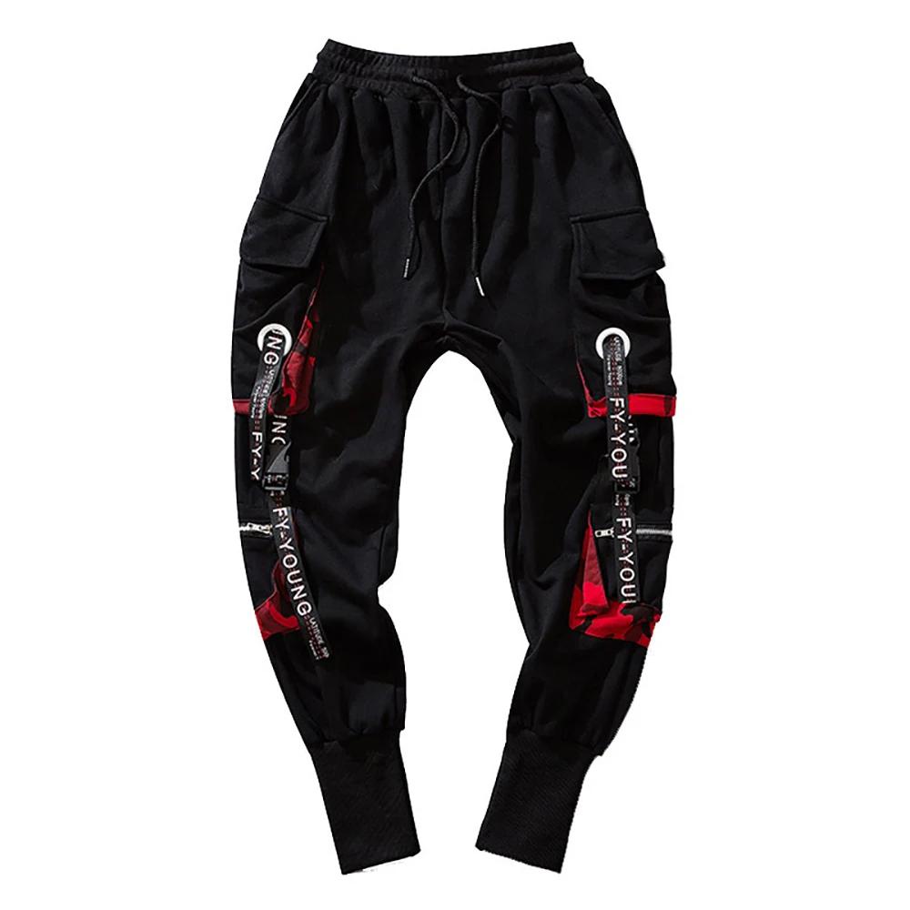 Pantalon Cargo pour hommes, décontracté, Hip Hop, couleur frappée, poches multiples, Streetwear, rub