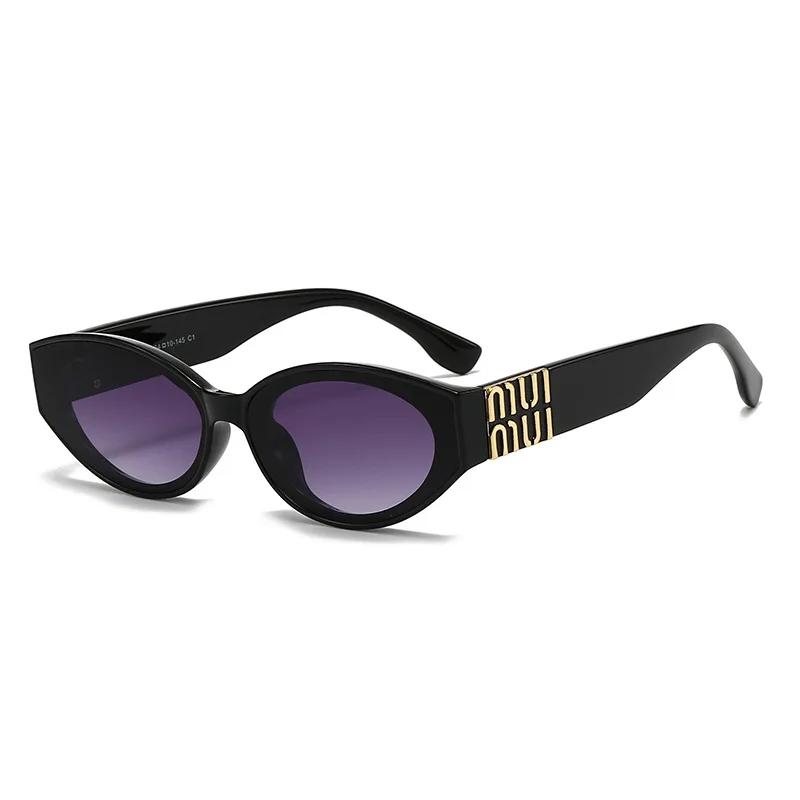 Lunettes de soleil Glamour de luxe pour femmes et hommes, ovales, minimalistes, marque de mode, unis
