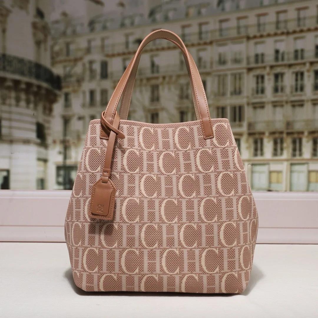 Sac à main pour femme avec imprimé lettre CH, tendance, polyvalent, grande capacité, sac bandoulière