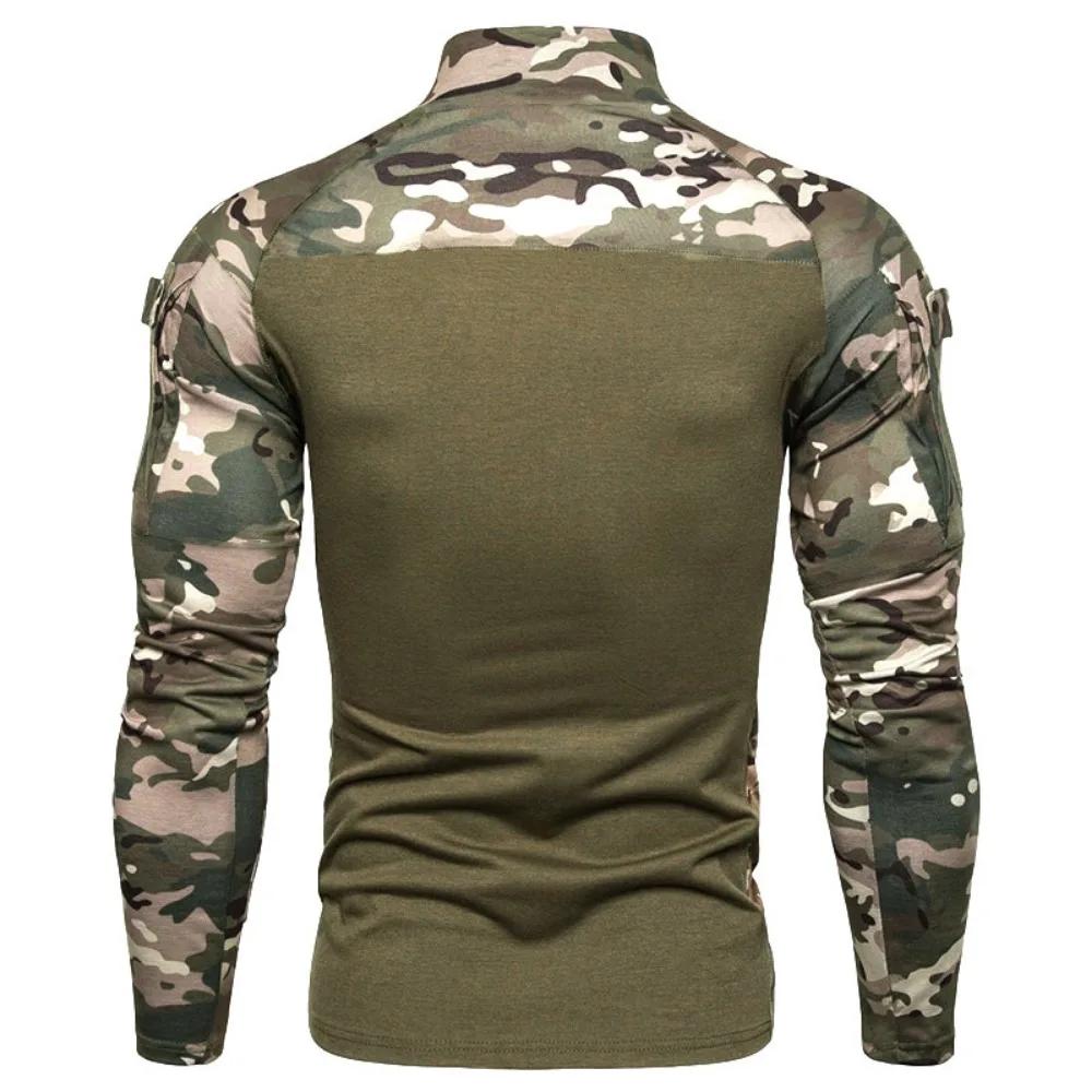 Sweat-shirt tactique à capuche pour hommes, pull d'extérieur à manches longues, léger, col montant, 