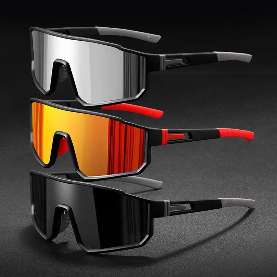 Lunettes de cyclisme surdimensionnées pour hommes, vélo, coupe-vent, revêtement coloré, lunettes de 