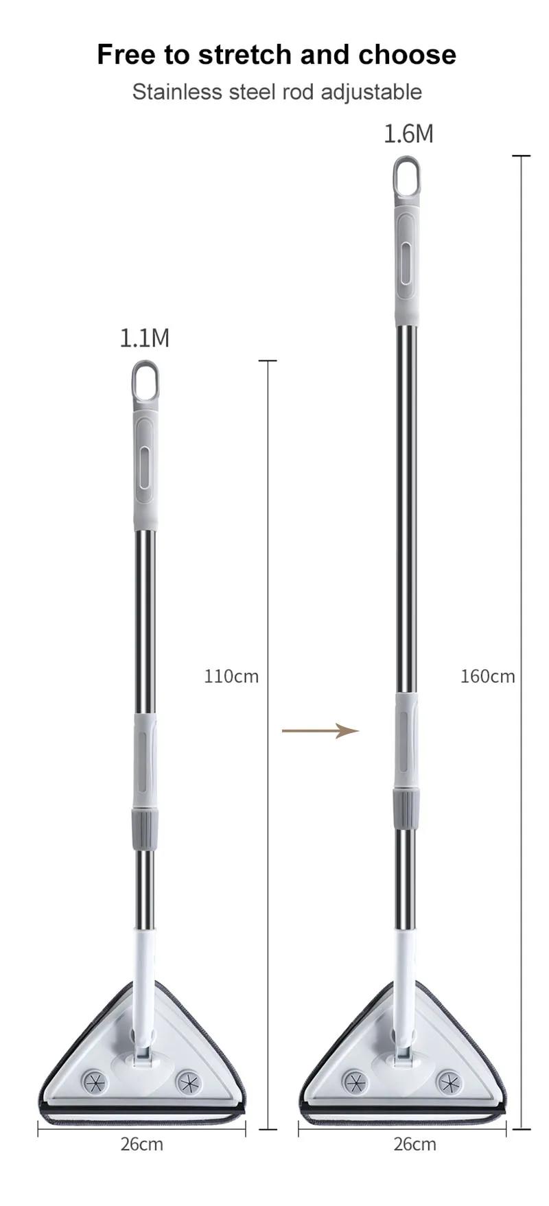 Essuie-glace triangulaire, tige télescopique, brosse de nettoyage de vitres, nettoyeur de vitres, ou