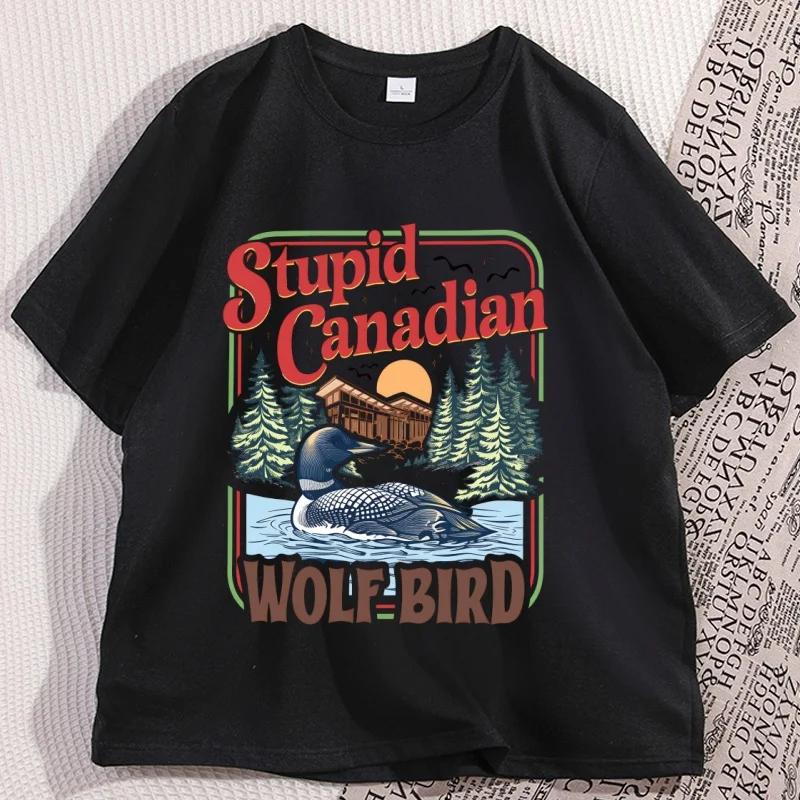 T-shirt Comfort Colors Stupid Canadian Wolf Bird, T-shirt inspiré de la rivalité, T-shirt Team Holla