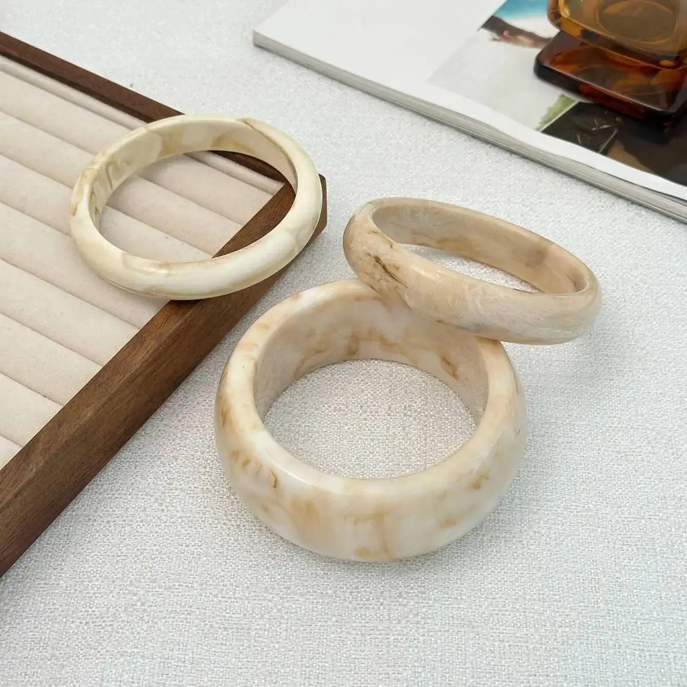 Ingemark 3 pièces/ensemble Vintage Beige résine Bracelets pour femme à portée de main 2025 nouvelle 