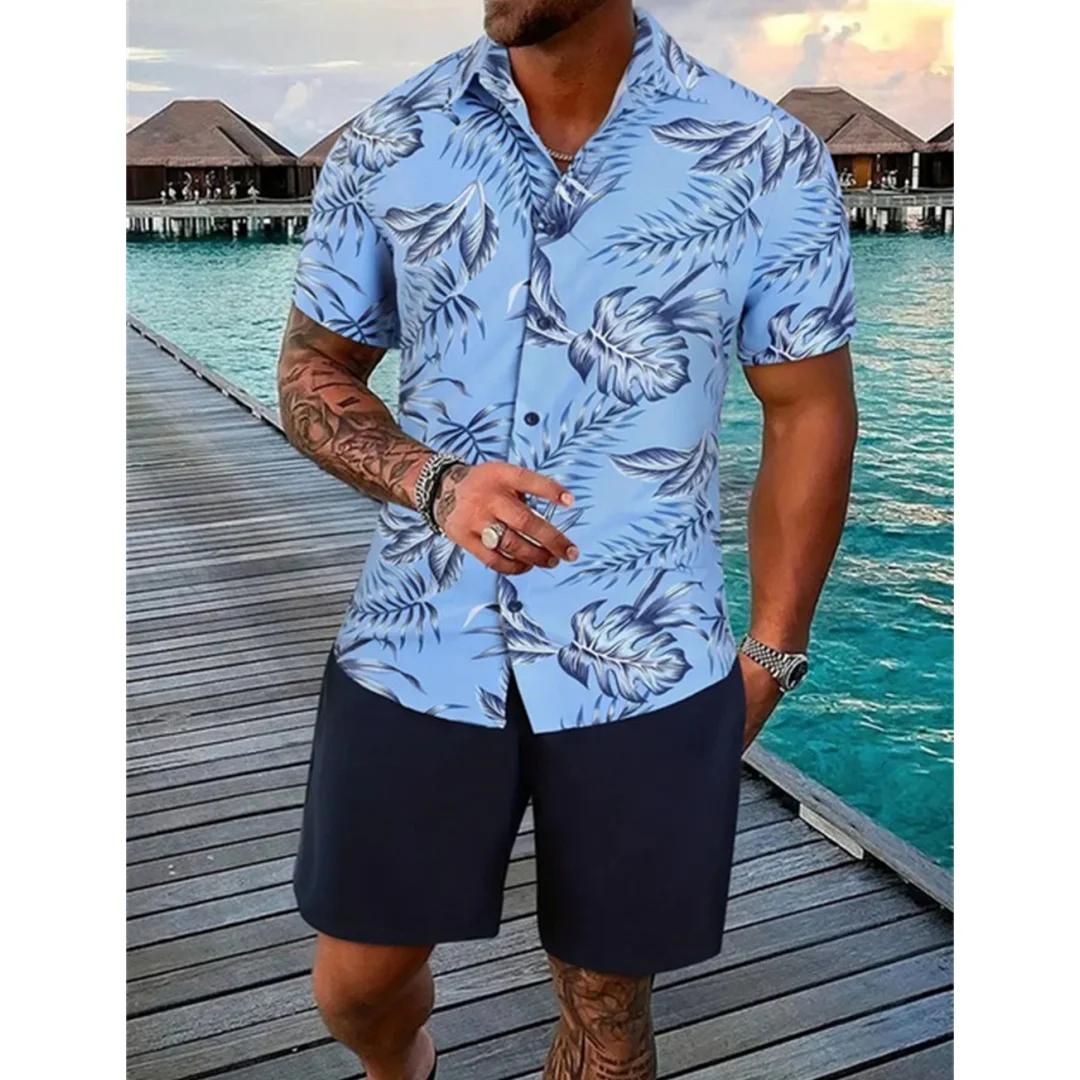 Polo hawaïen à fleurs d'été, chemise de plage unisexe à manches courtes, chemise florale d'été, cost