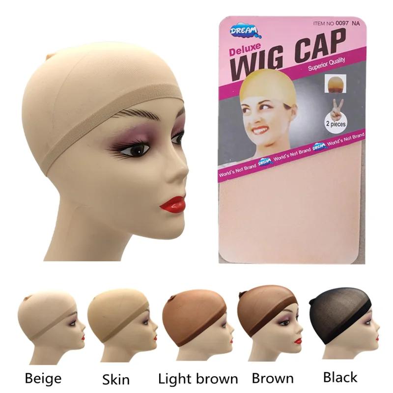 2 pièces/sac bas supérieur bonnet de perruque filet pour tissage de cheveux filets de perruque noir 
